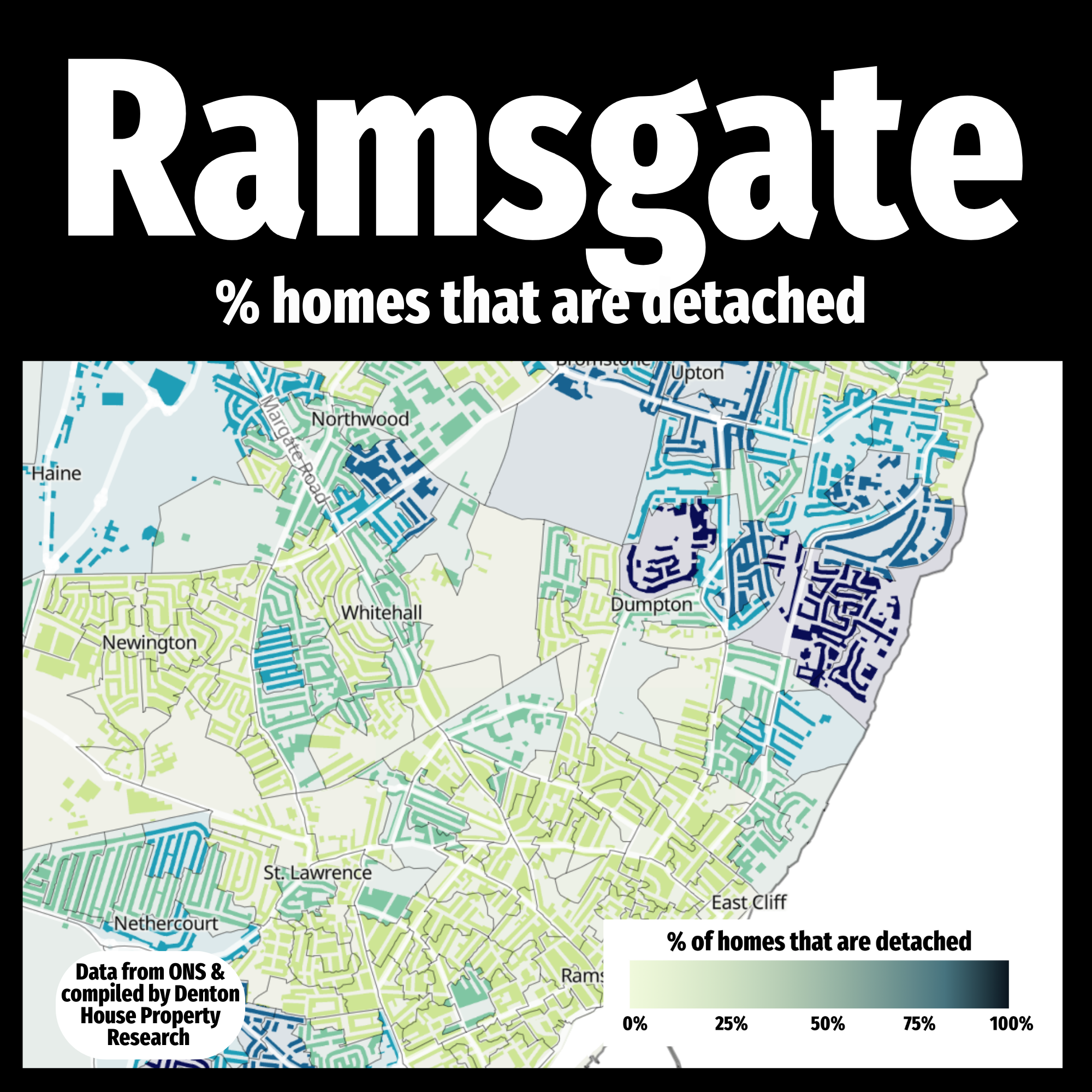 Heatmap of detached homes in Ramsgate