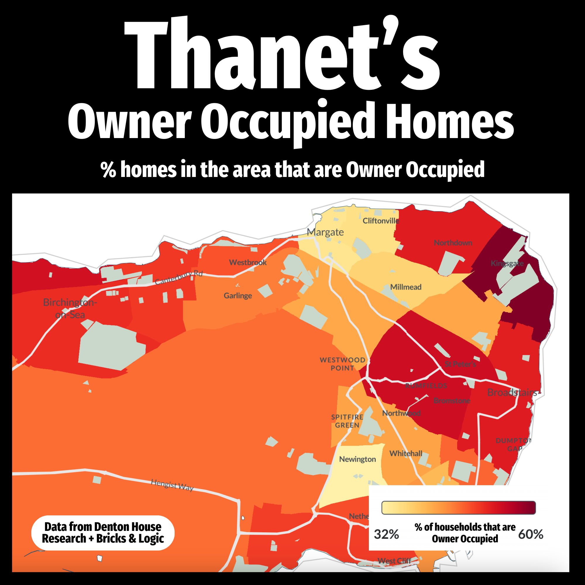 Thanet Homeownership heatmap 2023